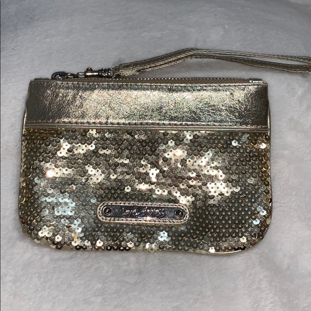 Gold metallic Sequins Express Wristlet